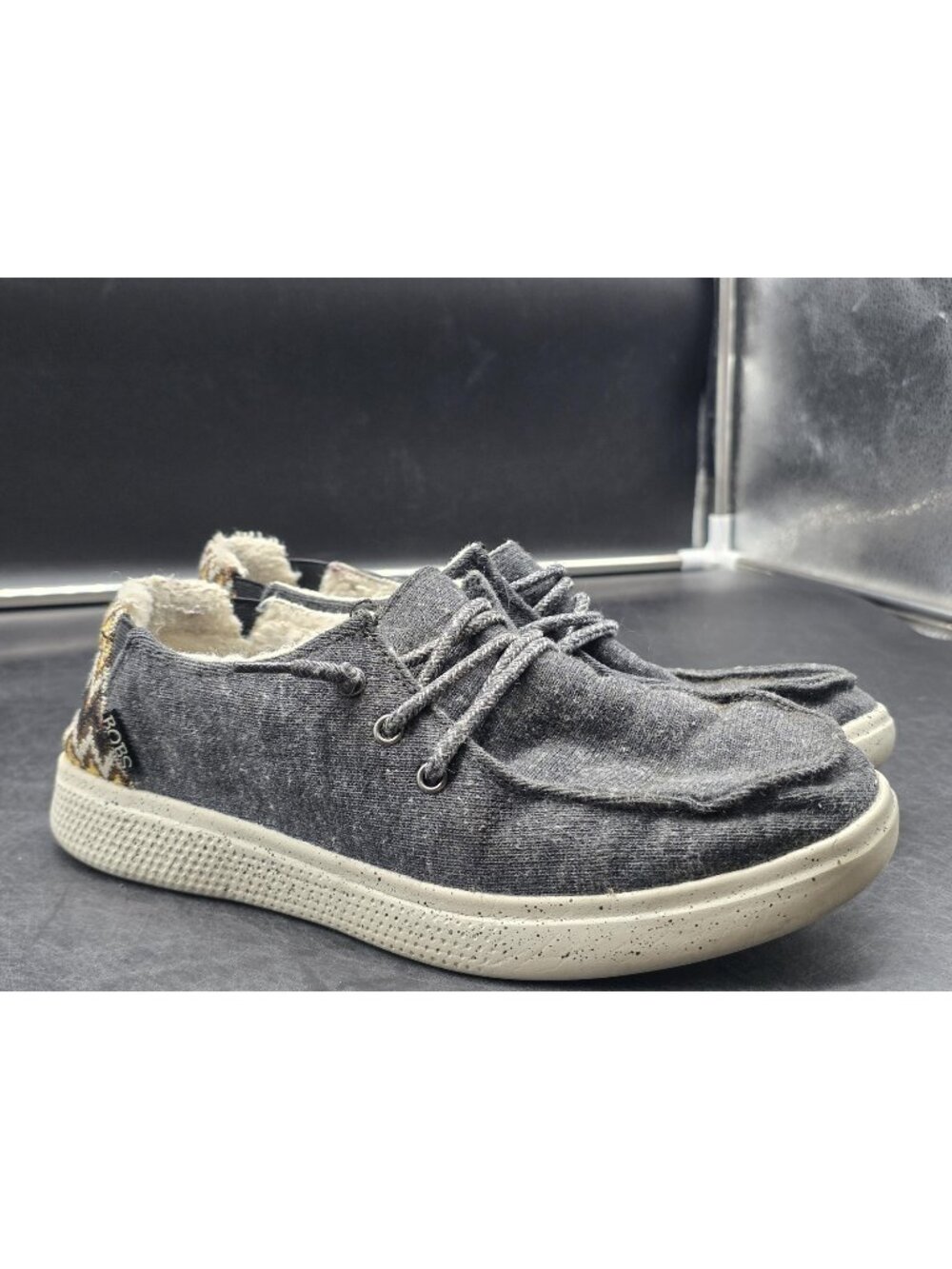 Skechers BOBS Shoes Womens 8.5 Gray Skipper Cozyville Fuzzy Lined Casual Comfort